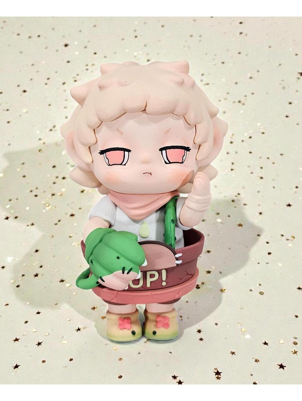 Faya Toy Chibi Boy "UP!" Basket Cute Kawaii Figure Loose Collectible Toy